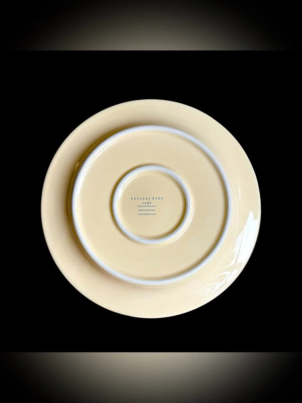 Pottery Barn Emma Beaded Yellow Dinner Plate Portugal Stoneware 11.25”